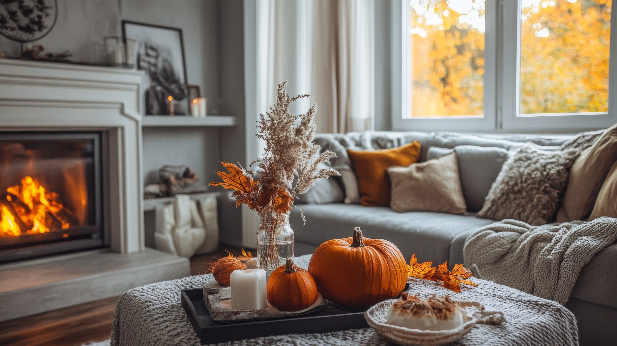 Intérieur chaleureux et prêt pour l'automne